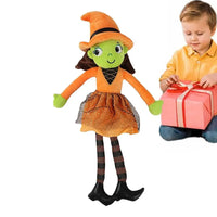 40cm Halloween Witch Doll Cute and Skin-friendly Stuffed Little Witch Doll Toy Festive Atmosphere Decoration Great Gift for Kids