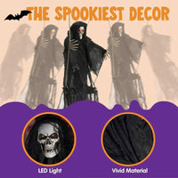 Halloween Decorations, Hanging Ghost Halloween Decorations, 3-foot Tall Terrifying Grim Reaper Halloween Skeleton Flying Ghost