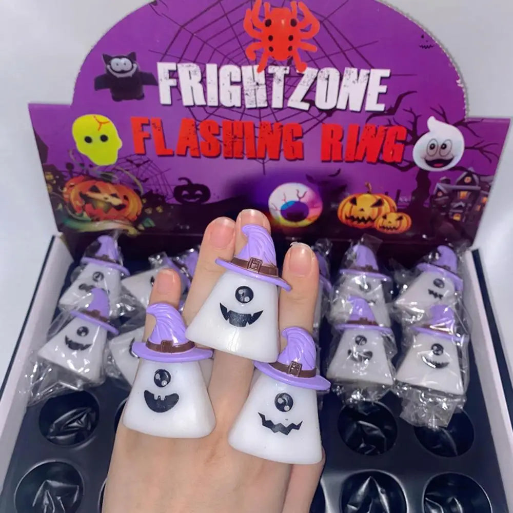 Halloween Light Up Rings Ghost Rings For Children Led Flash Ghost Finger Lights Led Party Favors Rings Ghost Led Finger Rings