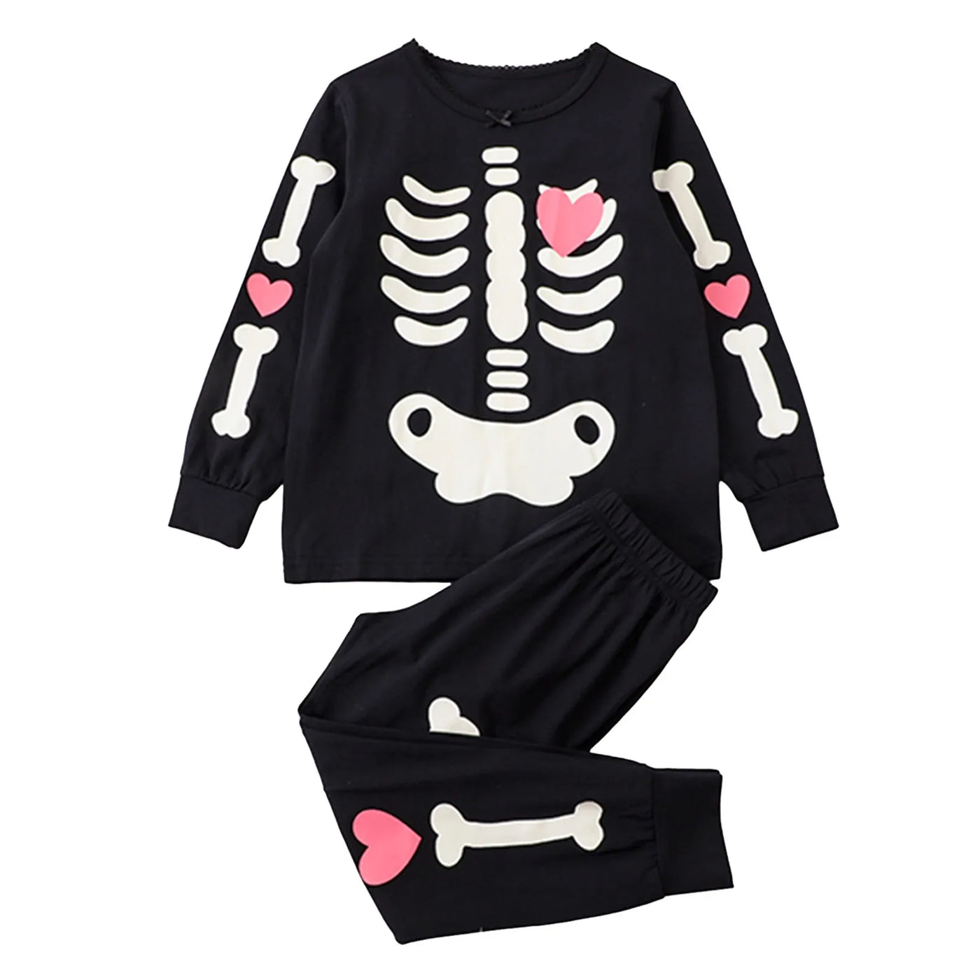 Skull Print Toddler Boys Girl Long Sleeve Long Pants