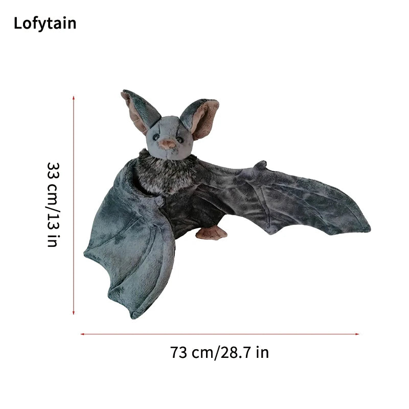 Lofytain 30/cm Stuffed Bat Doll Plush Throw Pillow with Realistic Foldable Wing Seat Cushion Halloween Xmas Ornament Bat Dolls