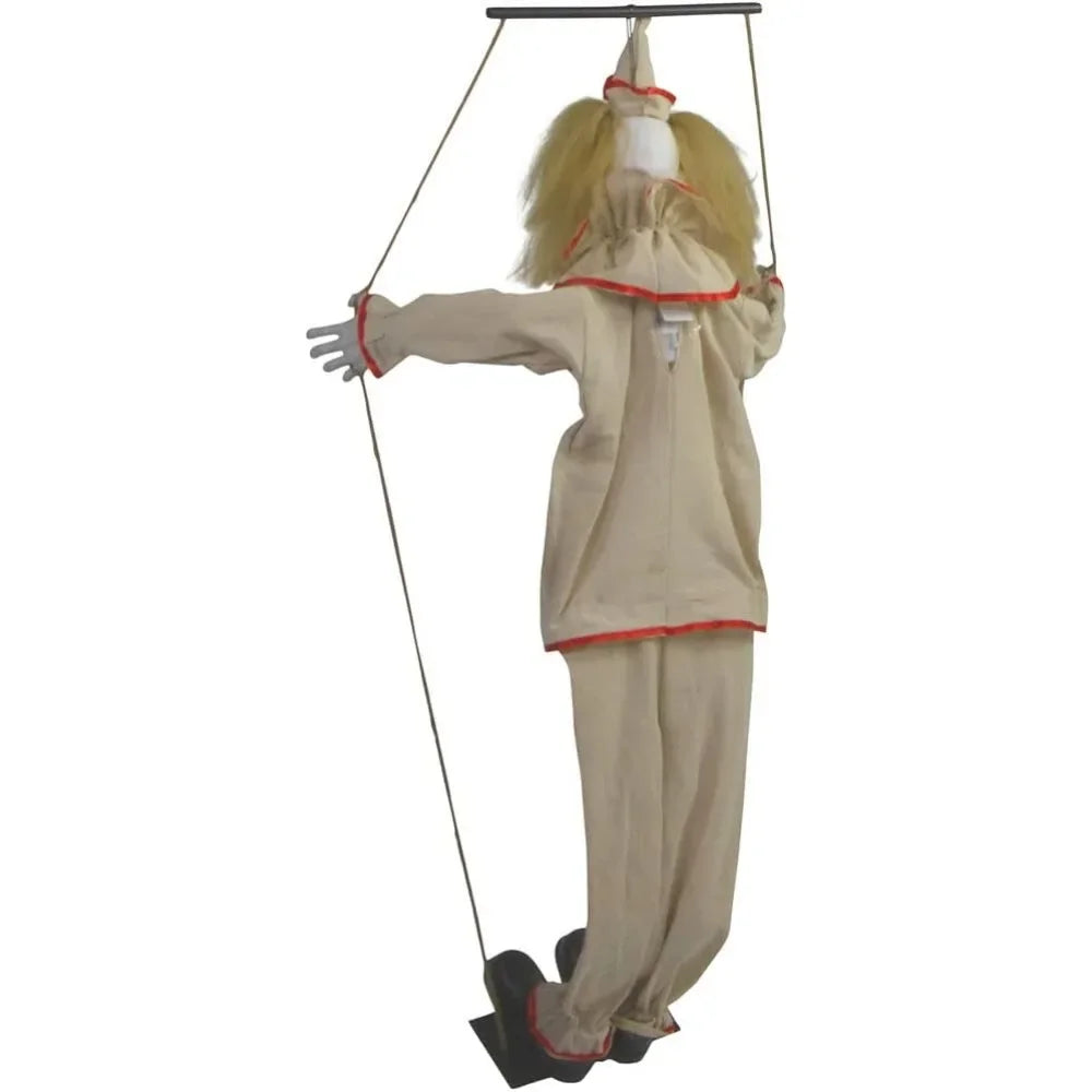 Scary Swinging Talking Clown Halloween Animatronic with Touch Activated Lights and Sounds, Outdoor Halloween Decorations  Props