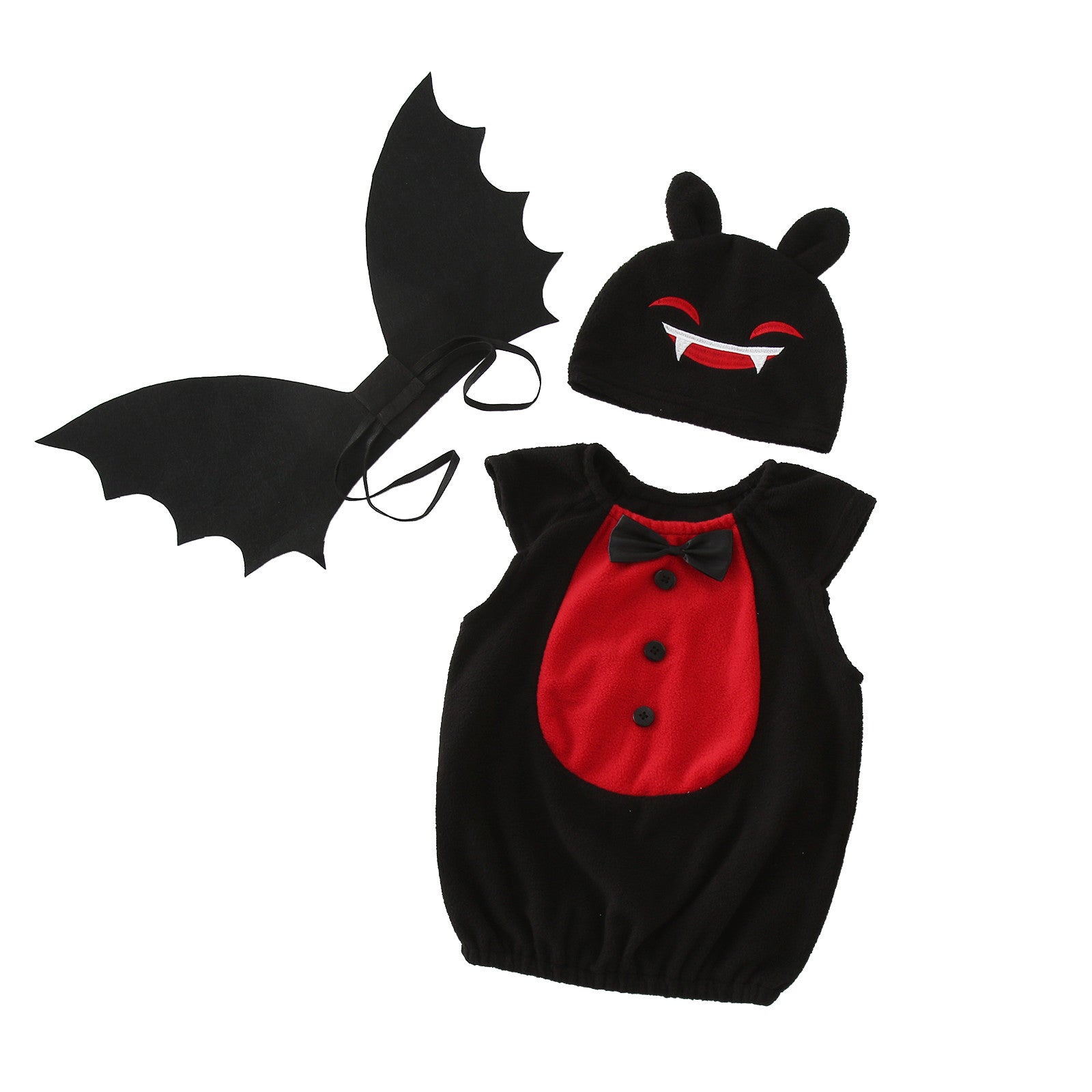 Toddler Infant Baby Sets Girls Boys Halloween Bat Monster Soft Fleece Vest Tops Sets With Wing Hat 3PCS Set Costumes ropa