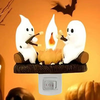 New Fashionable Ghost Campfire Nightlight Ghost Campfire Flickering Plug In Night Light Halloween Ghost Pumpkin Night Light