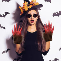 Halloween Costume Gloves 2 pack Werewolf Gloves Wolf Claw Hands Horror Wolf Claw Gloves for Halloween Theme Party