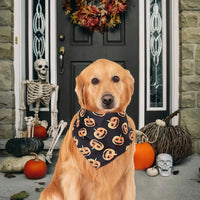 Halloween Spider Dog Scarf Pet Costume Saliva Towel Adjustable Pumpkin Dog Scarf Triangle Pet Scarf Skull Washable For Boy Girl