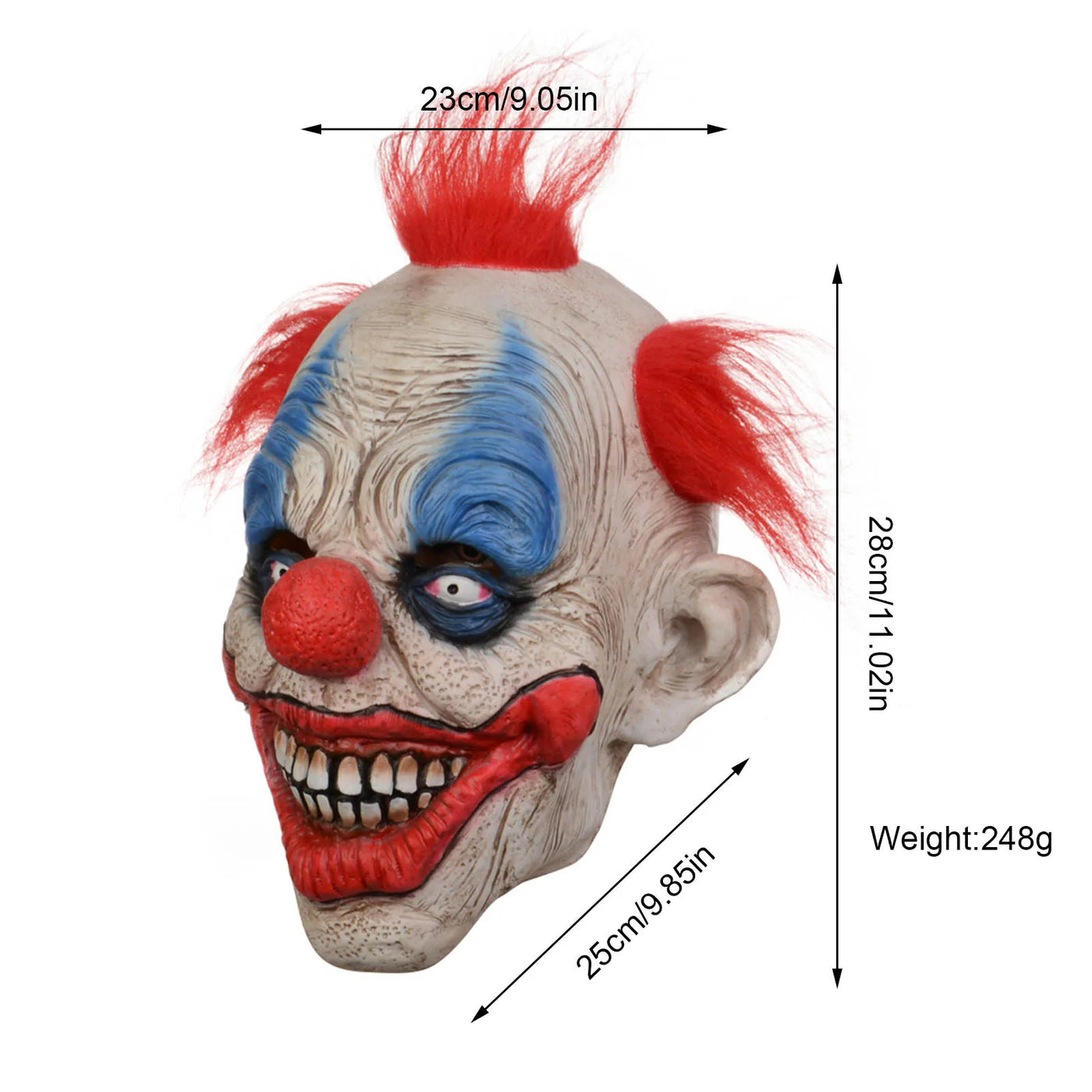 Halloween Mask The Clown Face Cover Horror Latex Clown Face Evil Clown Costume Accessories Adults Creepy Halloween Decoration