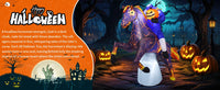 Halloween Inflatable Headless Knight, Outdoor Decoration, Lightning Racechalter with Built-in LED Lights, 6-foot Long