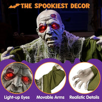 Halloween Animated Zombie Groundbreaker with Light Up Eyes