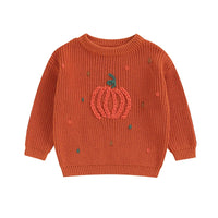 Toddler Boy Girl Halloween Sweater Pumpkin Pattern