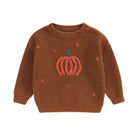 Toddler Boy Girl Halloween Sweater Pumpkin Pattern