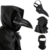 3pcs/set Halloween Plague Doctor Mask Plague Doctor Costume Steampunk Horror Scary Halloween Costumes for Adults Hockey mask