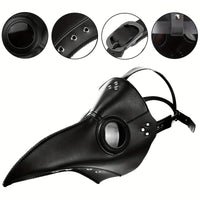 3pcs/set Halloween Plague Doctor Mask Plague Doctor Costume Steampunk Horror Scary Halloween Costumes for Adults Hockey mask