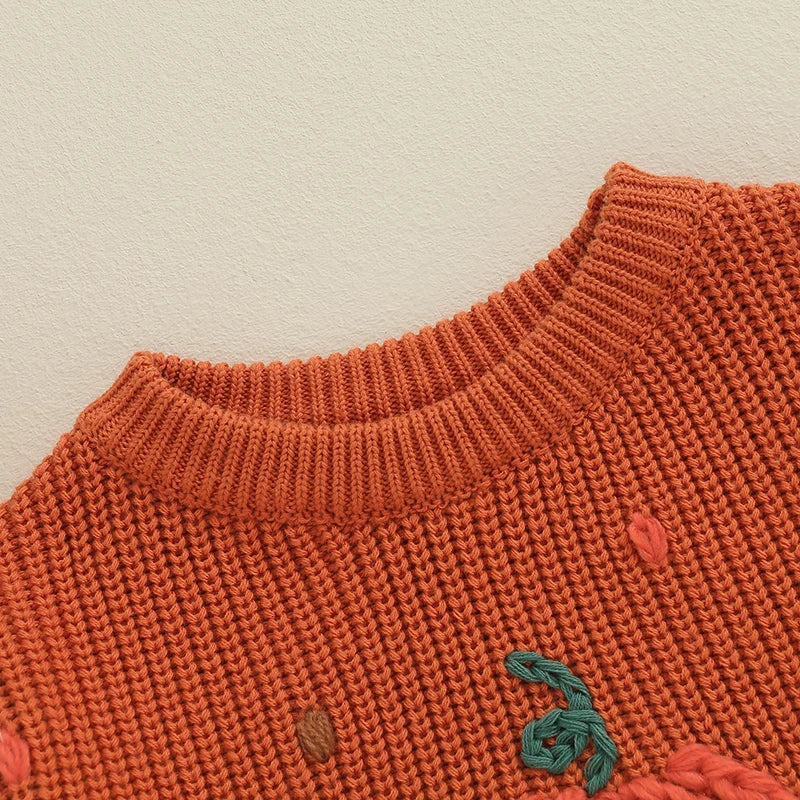 Toddler Boy Girl Halloween Sweater Pumpkin Pattern