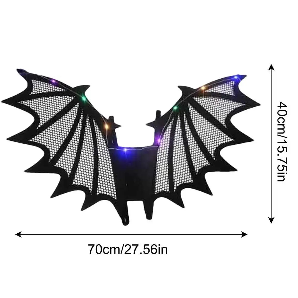 Halloween Wings With Colorful LED Light Gothic Black Bat Wings Vampire Bat Costume Wings Halloween Costume Accessories