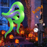 Halloween Giant Octopus Tentacle Decoration, 7.15-foot 2-piece Outdoor Inflatable Toy Set with LED Light, Halloween Decoration