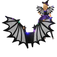 Halloween Wings With Colorful LED Light Gothic Black Bat Wings Vampire Bat Costume Wings Halloween Costume Accessories