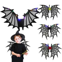 Halloween Wings With Colorful LED Light Gothic Black Bat Wings Vampire Bat Costume Wings Halloween Costume Accessories