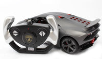 Lamborghini remote control car and steering wheel on a white background