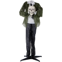 Talking Headless Skeleton with Touch Activated Lights and Sound, Battery-Operated Indoor or Covered Outdoor Halloween Decoration