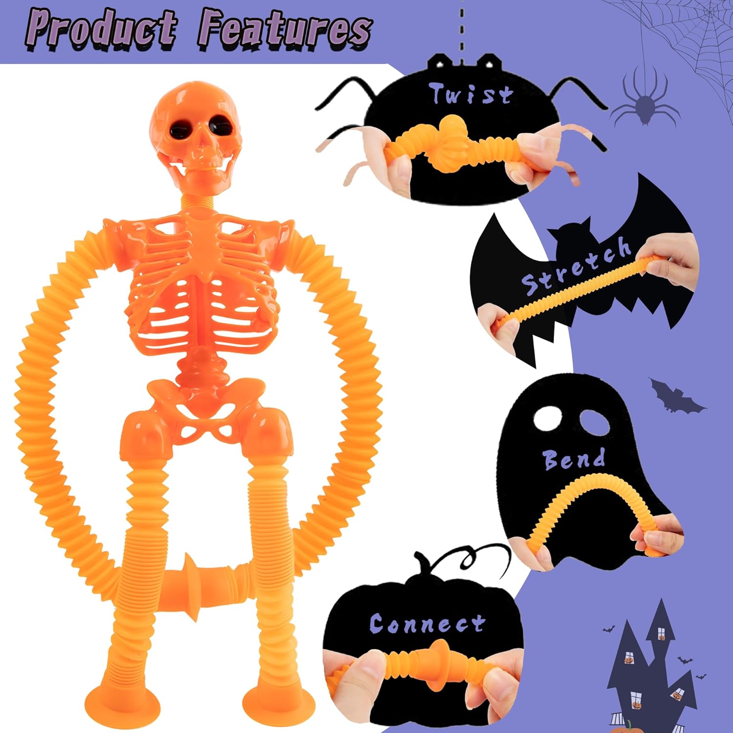 Glow-in-the-dark skeleton fidget toy for kids