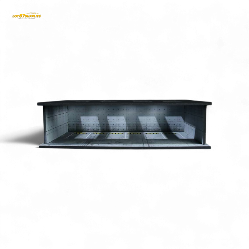 Black curved counter with white interior on a white background