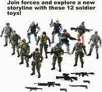 US Army Men and SWAT Team Toy Soldiers Action Figures with Military Weapons Accessories for Kids Boys Girls