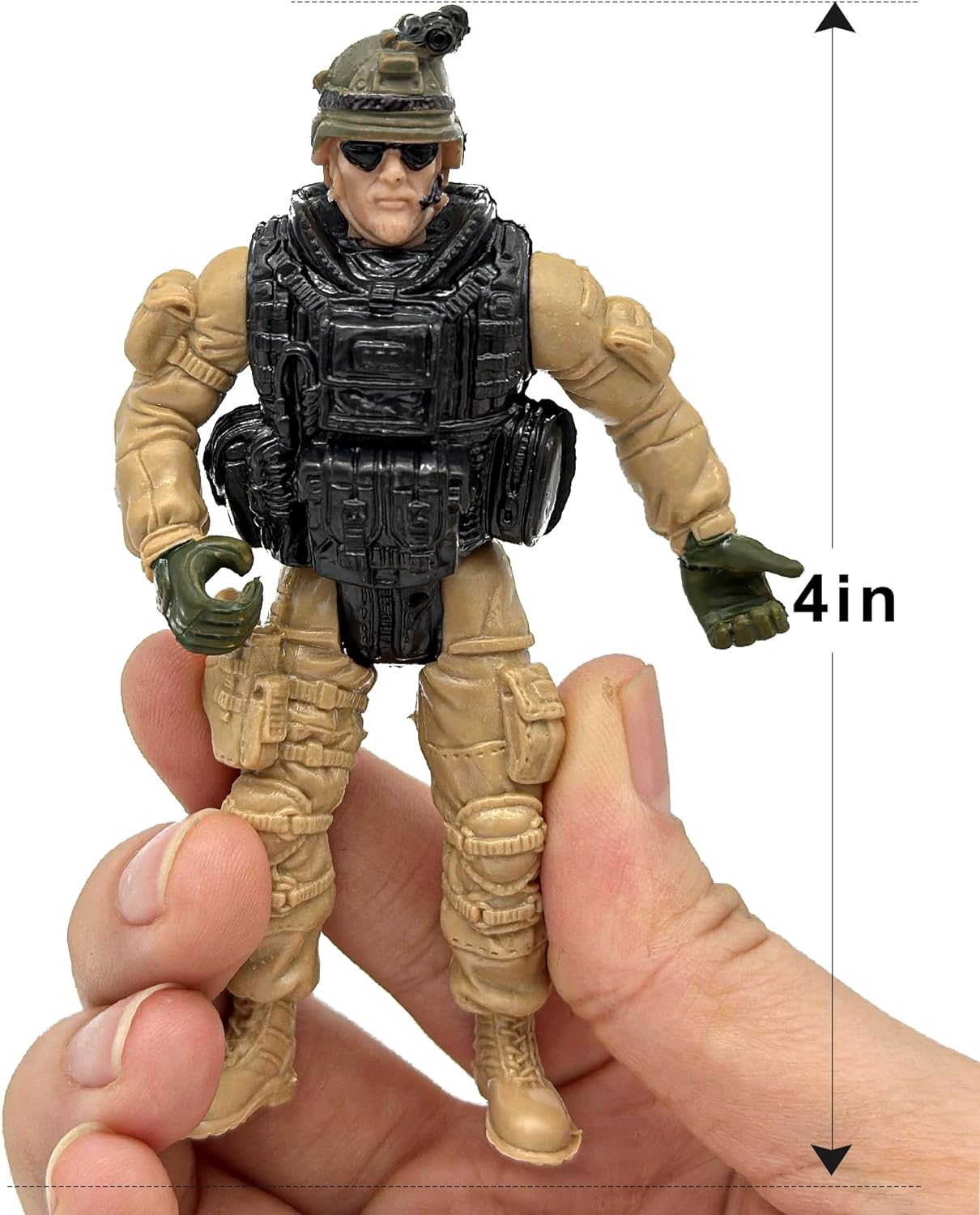 US Army Men and SWAT Team Toy Soldiers Action Figures with Military Weapons Accessories for Kids Boys Girls