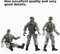 US Army Men and SWAT Team Toy Soldiers Action Figures with Military Weapons Accessories for Kids Boys Girls