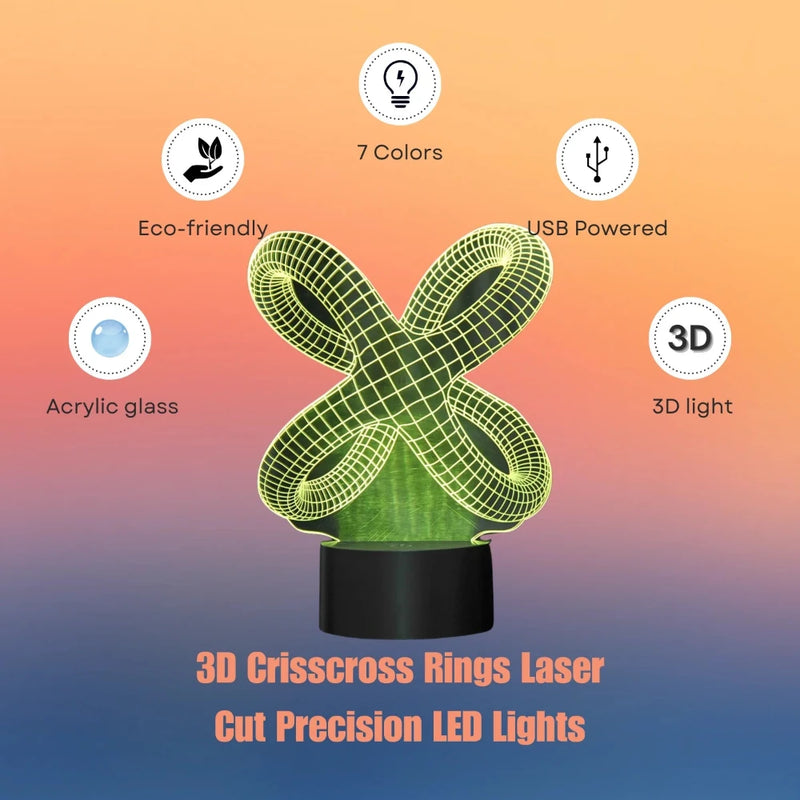 USB charging 3D illusion lamp with purple LED, compatible with multiple devices