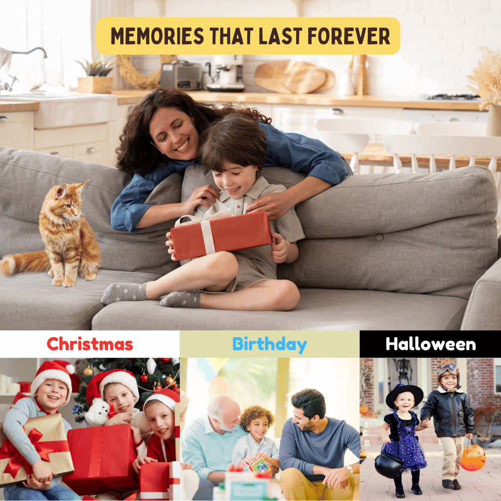 "Memorable moments with a toddler airplane toy, perfect for Christmas, birthdays, and Halloween celebrations with family."