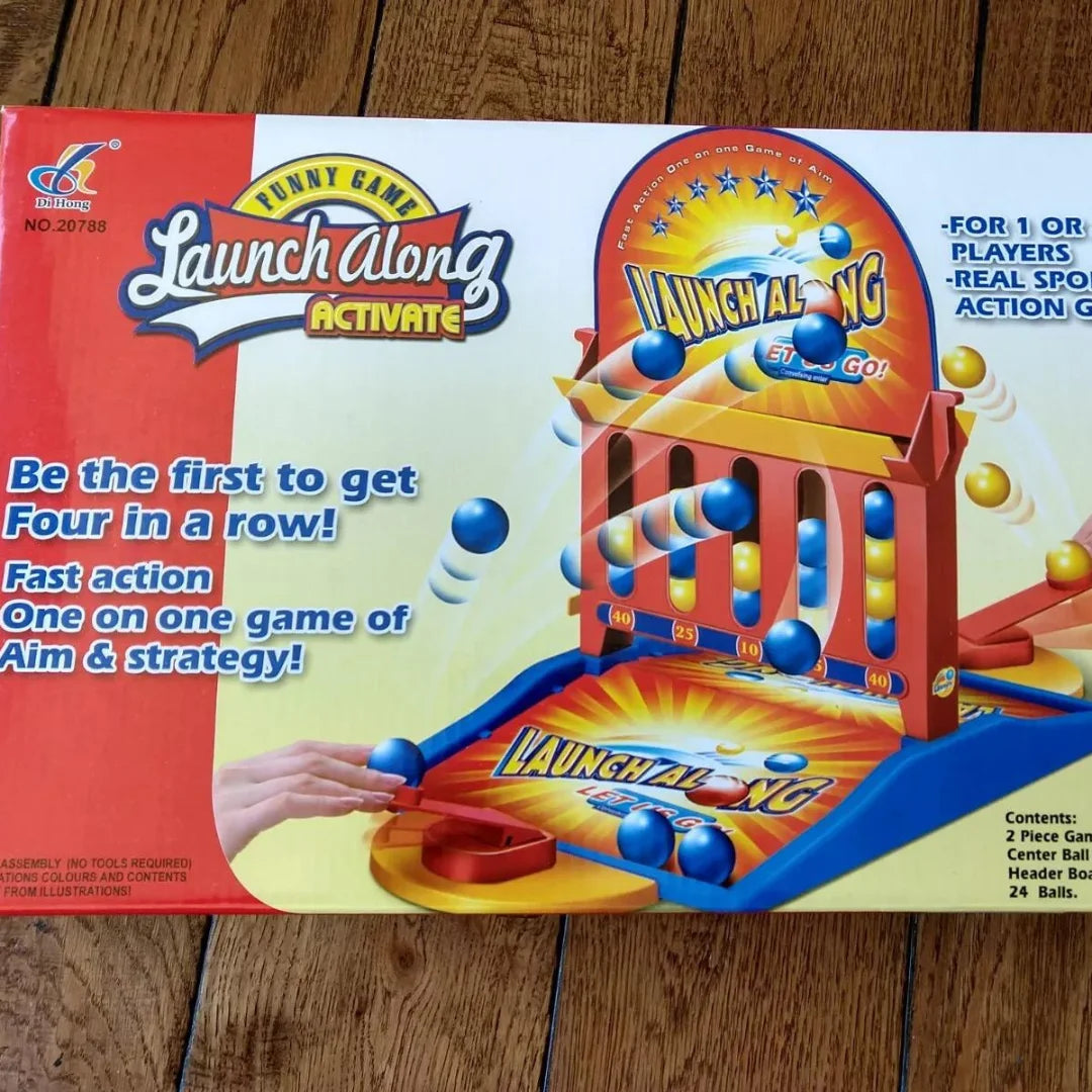 Box of the Ball Shoot Activate game showing the product packaging with game details and instructions.