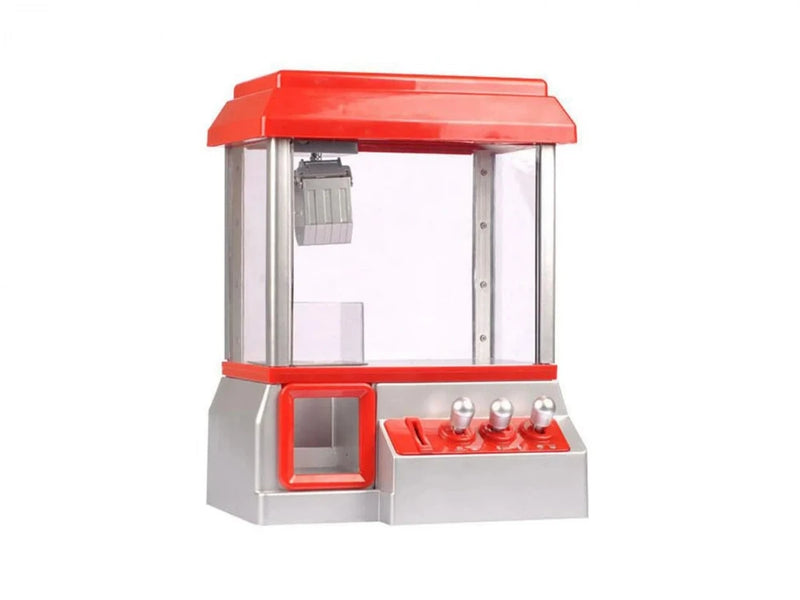 Arcade Claw Machine in silver and red, an electronic claw crane game perfect for home carnival fun