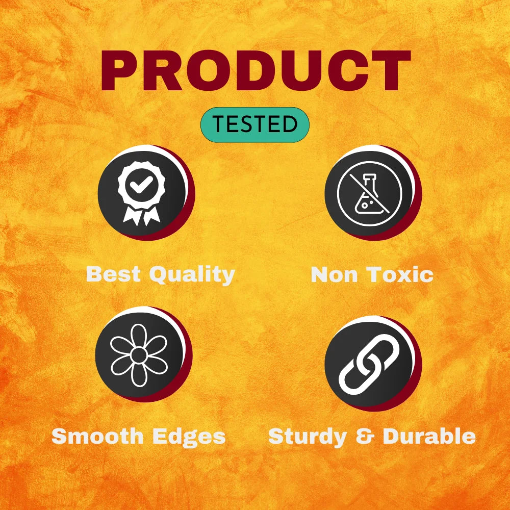  "Product quality assurance for the archery toy set, highlighting features such as best quality, non-toxic materials, smooth edges, and durable design, perfect for a kids toy archery set."