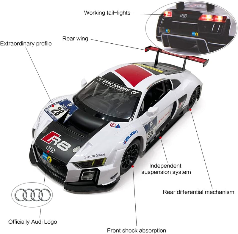1:14 Audi R8 LMS RC Car Performance Model with LED Lights 