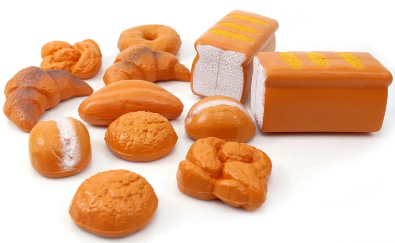 Baby & Kids' Bread Play Set with realistic toy bread pieces like buns, bagels, and loaves perfect for imaginative play
