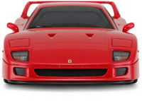 Red sports car model with Ferrari logo on a white background