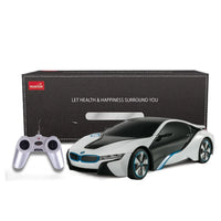 BMW i8 RC car set with packaging box and controller by Rastar