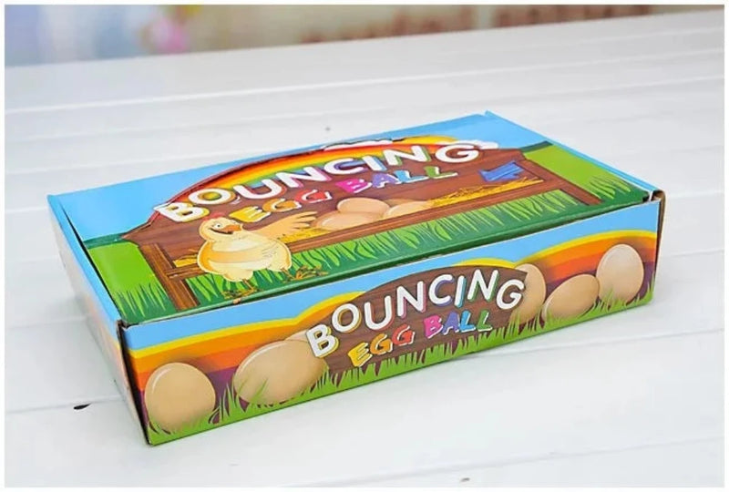 Bouncing Egg Ball toy box with fun rubber bouncy eggs for children’s playtime