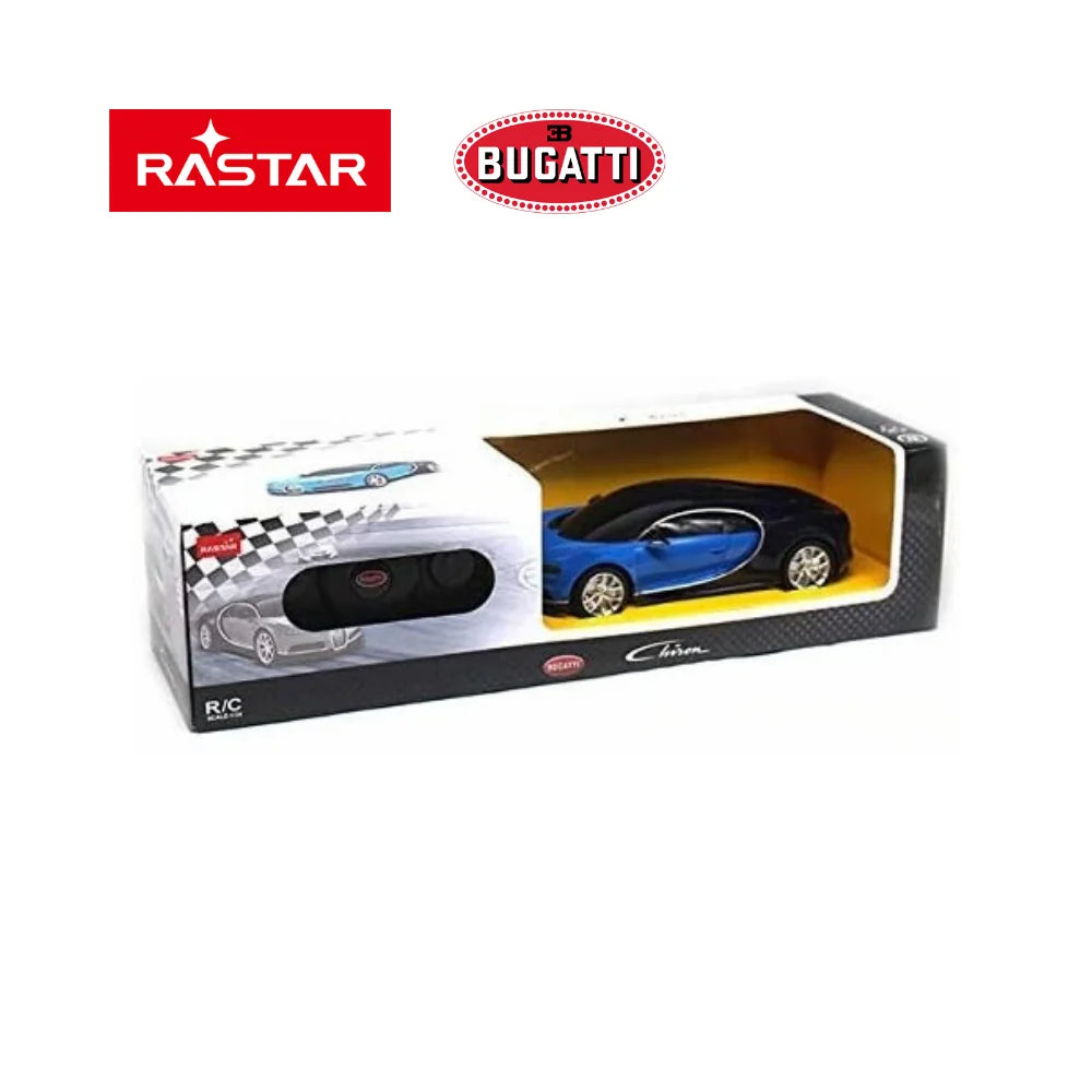 Bugatti Chiron RC Car in original packaging by Rastar with Bugatti logo