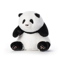 Plush panda toy on a white background