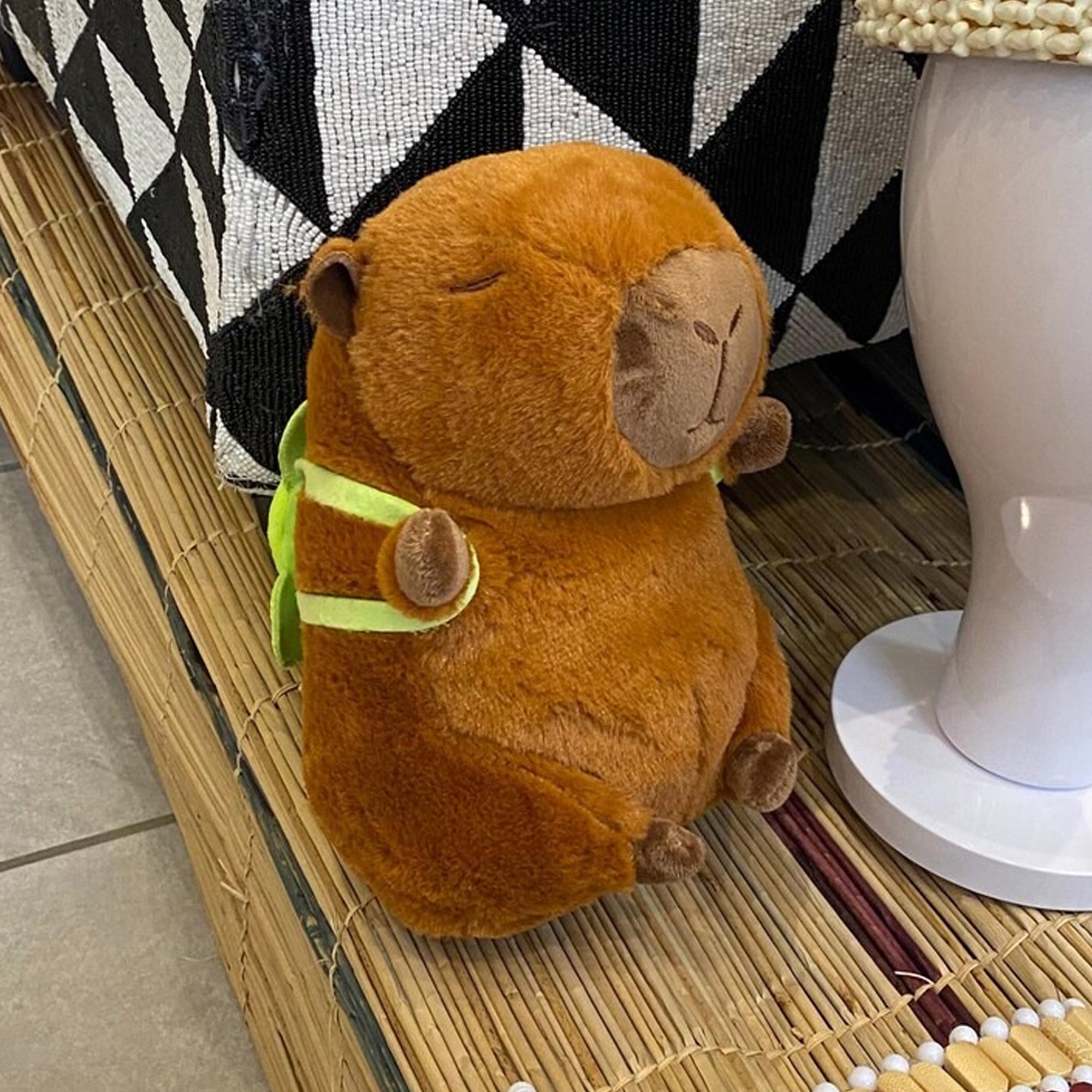 Soft Capybara Plush Toy with Turtle Backpack – Kid-Friendly Gift