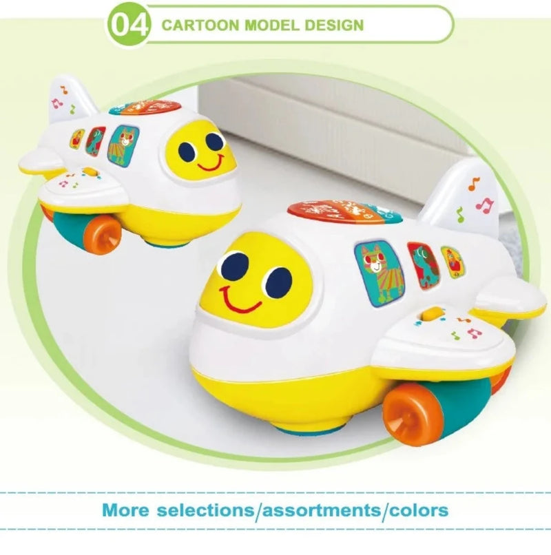 Cartoon model airplane toy with fun designs for kids' play and learning