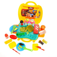Packed Cinema Snack Bar Playset showing all accessories neatly organized in a portable carry case