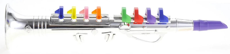 Clarinet toy instrument with vibrant colors designed for children’s music play
