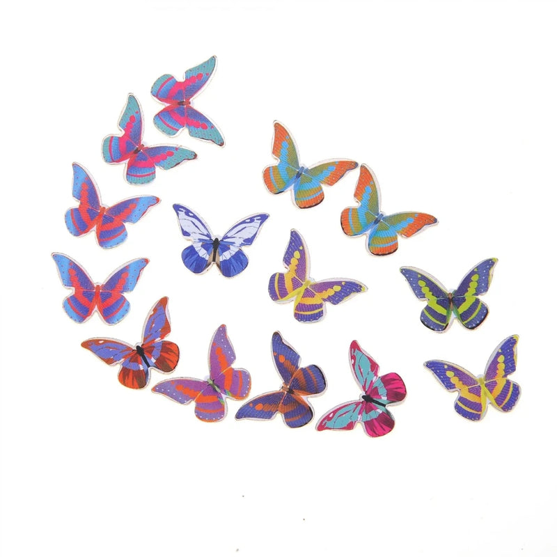 Close-up of colorful butterfly pieces for the Magnetic Sculpture