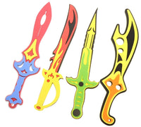 Colorful foam swords for kids, featuring bright designs perfect for imaginative play and safe sword action