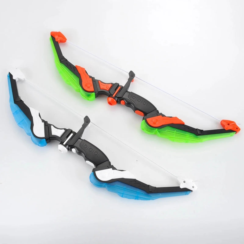 Colorful kids bow and arrow set with LED lights, suction arrows, and a vibrant design for safe target shooting