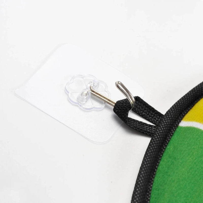  Close-up of the dart board hook attachment for easy wall mounting.