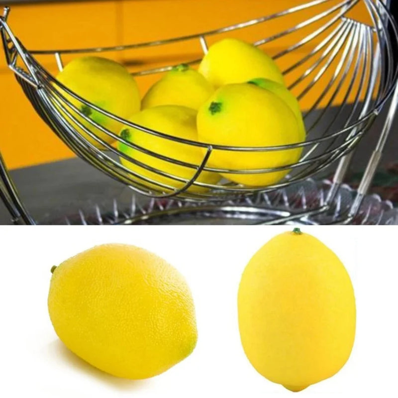 Bowl of artificial lemons for vibrant kitchen and dining room decor